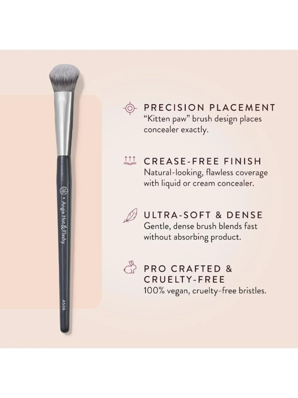 Under Eye Concealer Brush - Rounded Head for Blending, Soft Synthetic Bristles